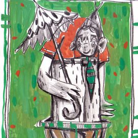 промокший под дождём