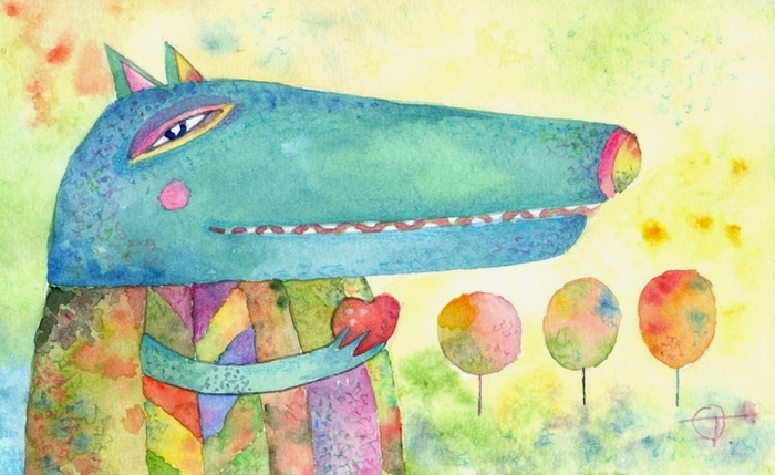 Синий волк любитель яблок..)