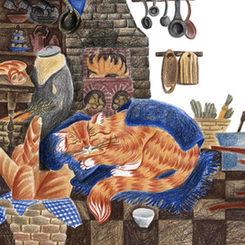 Иллюстрация к сказке Джоан Эйкен "КОТ ИЗ БУЛОЧНОЙ"