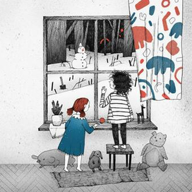 Иллюстрация для книги про варежки.