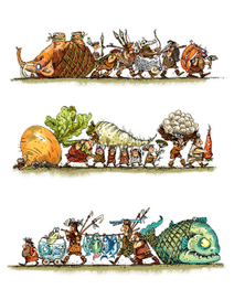 Иллюстрация к книге А. Усачёва «Первобытная история», издательство «Азбука», 2015 г.