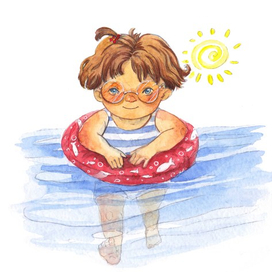 Девочка с надувным кругом