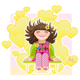 Девочка улыбается фотографу