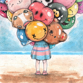 девочка с воздушными шариками