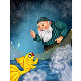 Иллюстрация "Сказка о рыбаке и рыбке"