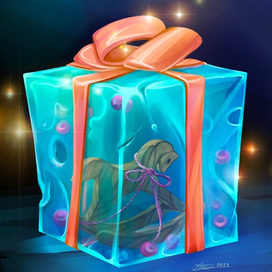 новогодняя иллюстрация детская подарок