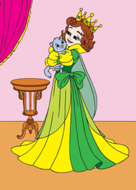 Маленькая принцесса с котёнком