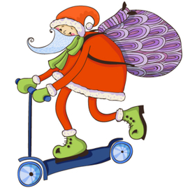 Санта на самокате 