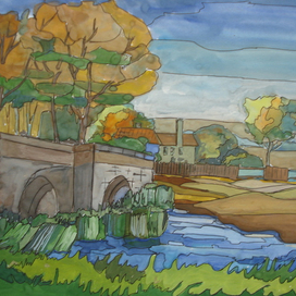 мост осенний