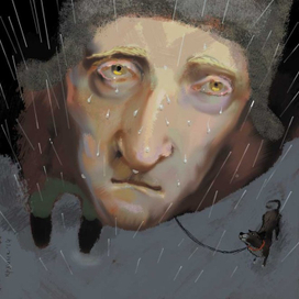 Морда под дождем