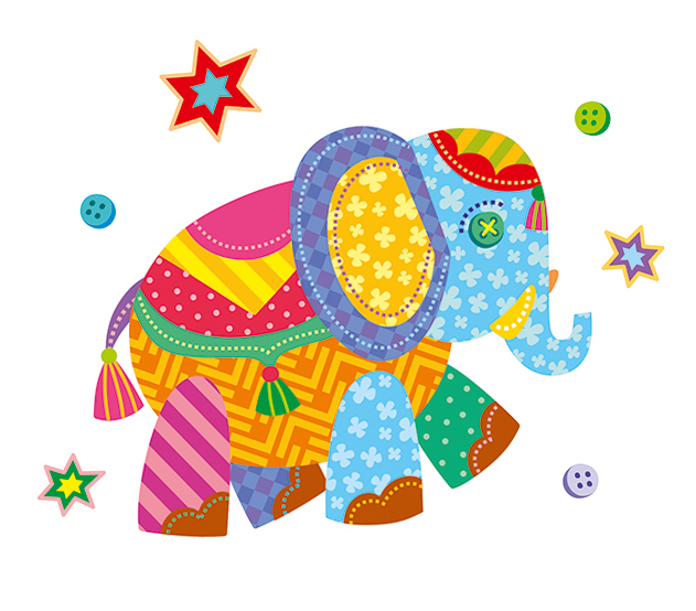 Слоник наклейки малышам