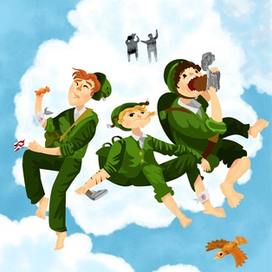 Вариант иллюстрации на обложку книги "Облачный полк"