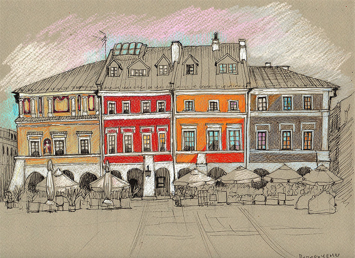 Замосц. Польша. Площа Рынок.