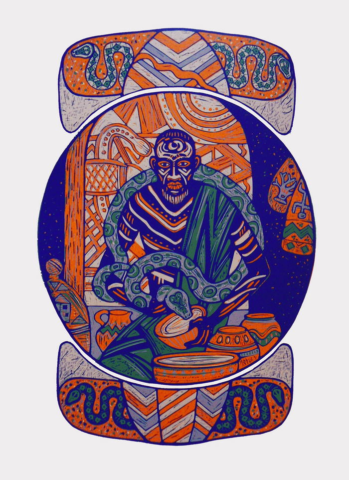 Галла. Старик и змея.