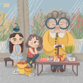 На рынке с бабушкой