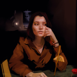 Портрет девушки в баре
