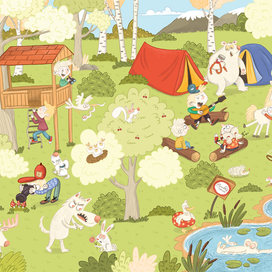 Иллюстрация для Турецкого детского журнала. "Альбиносы"