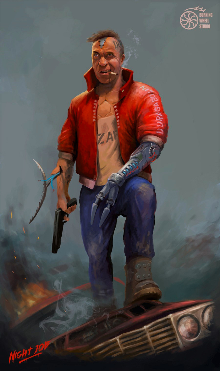 Concept art for the game "Night job"  