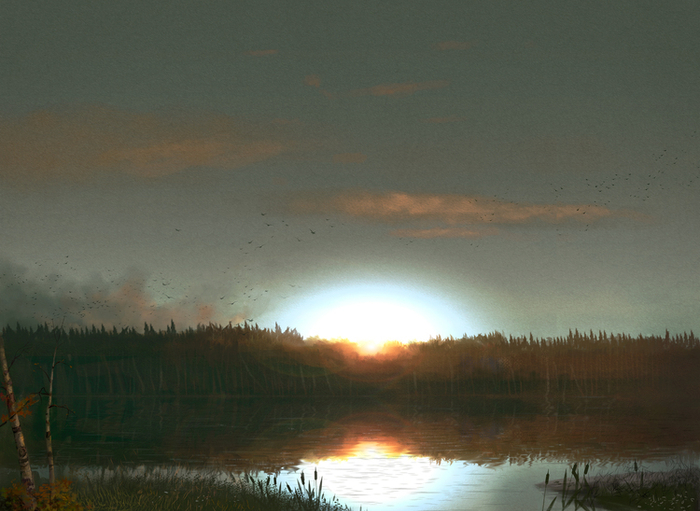 Вечер на озере