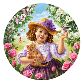 Девочка с котенком.