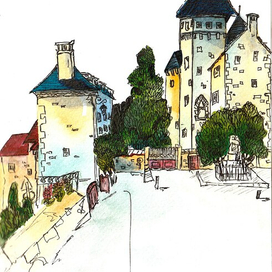 Скетч акварельный