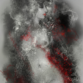 Ню с красным 1