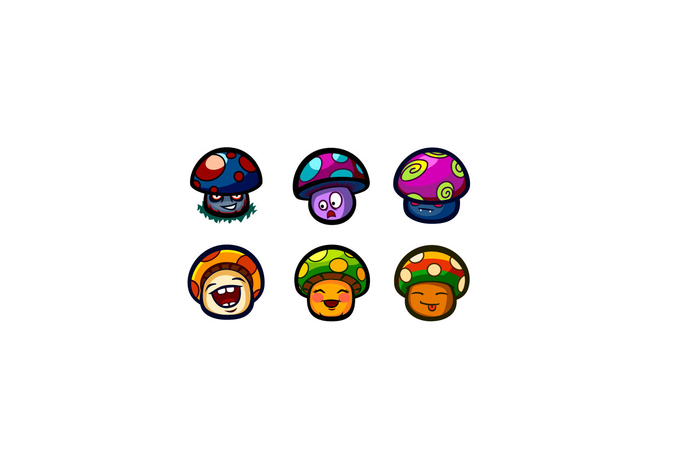 Грибы бывают разные. Стикеры.