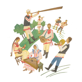 Музыка. Илл. из книги "Живая азбука народа мари"