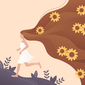 Девушка с подсолнухами