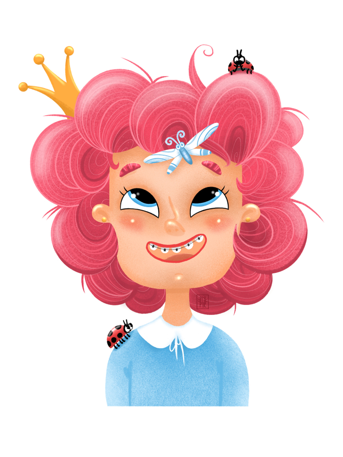 Принцесса с розовыми волосами