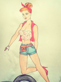 Девушка в стиле пин-ап