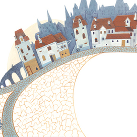 Иллюстрация к книге С. Прокофьевой "Лоскутик и облако" - спусковая полоса