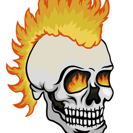 Череп с огненным ирокезом