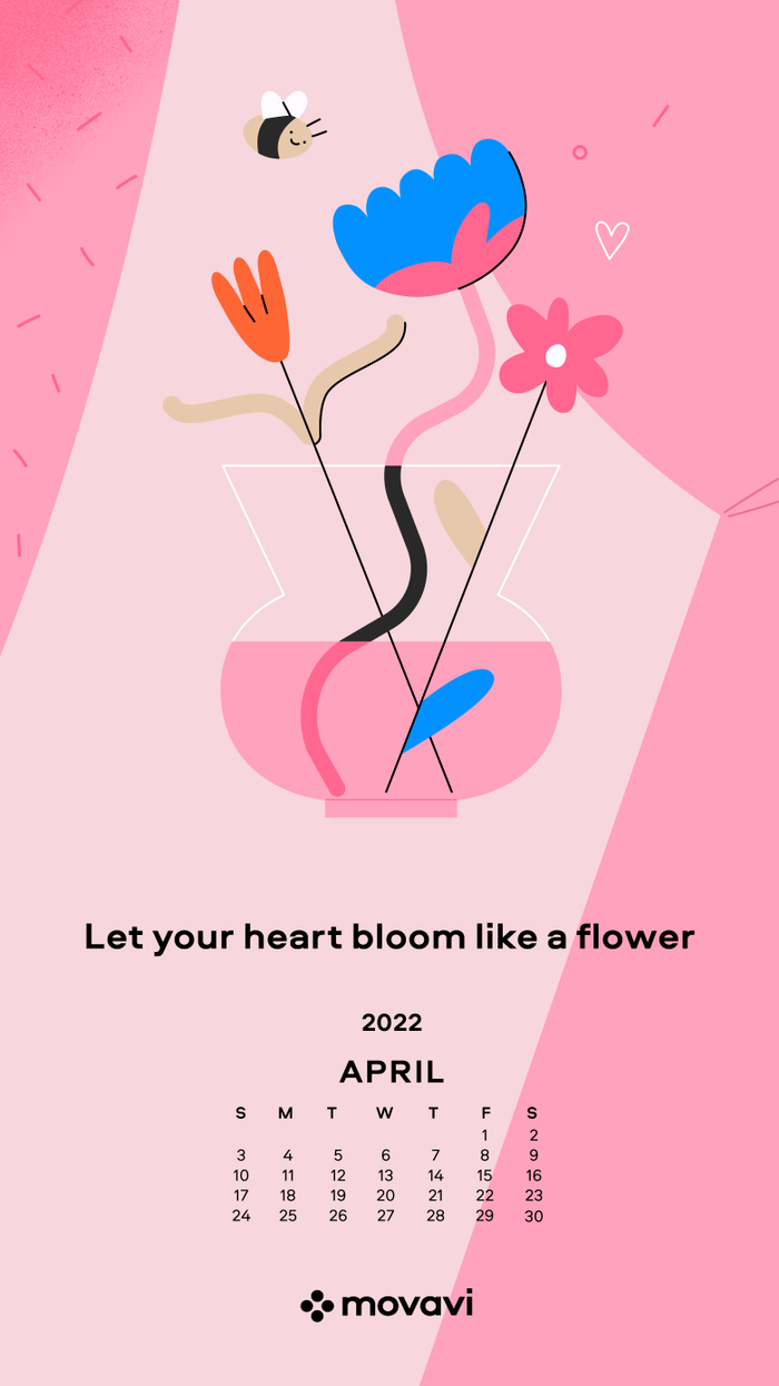 Календарь на Апрель для Movavi, mobile version