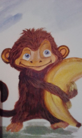 Сказочная обезьянка и банан