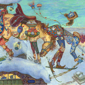 Ушанки и будёновки,или вечерние полёты в Чердыне,фрагмент с лошадью