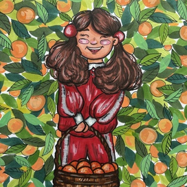 Девочка с мандаринами 