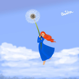 Девочка на одуванчике