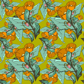 Бесшовная текстура с маками