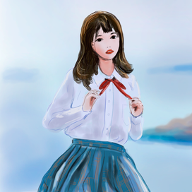 Азиатка школьница