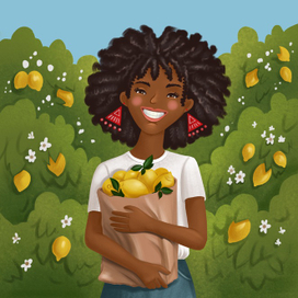 Девушка с лимонами