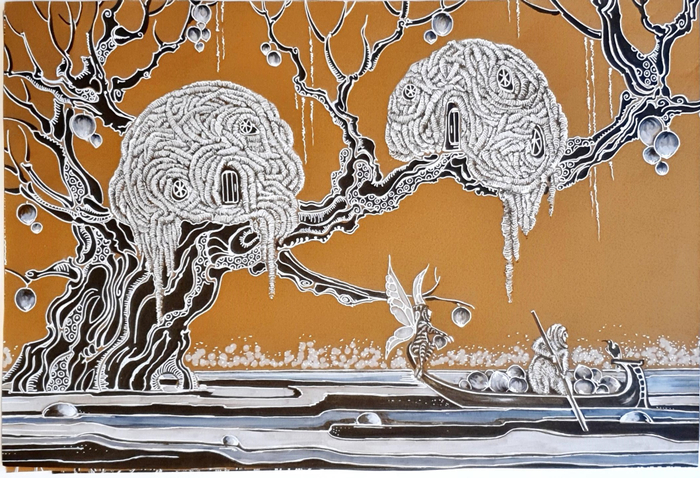 Сбор водяных орехов