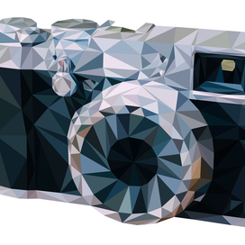 Фотоаппарат в стиле Low poly