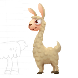 Детский рисунок ламы