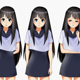 Концепт-арт дизайн персонажа для визуальной новеллы