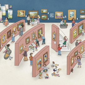 Иллюстрация из книги "Миша и Маруся в Музее русского импрессионизма"