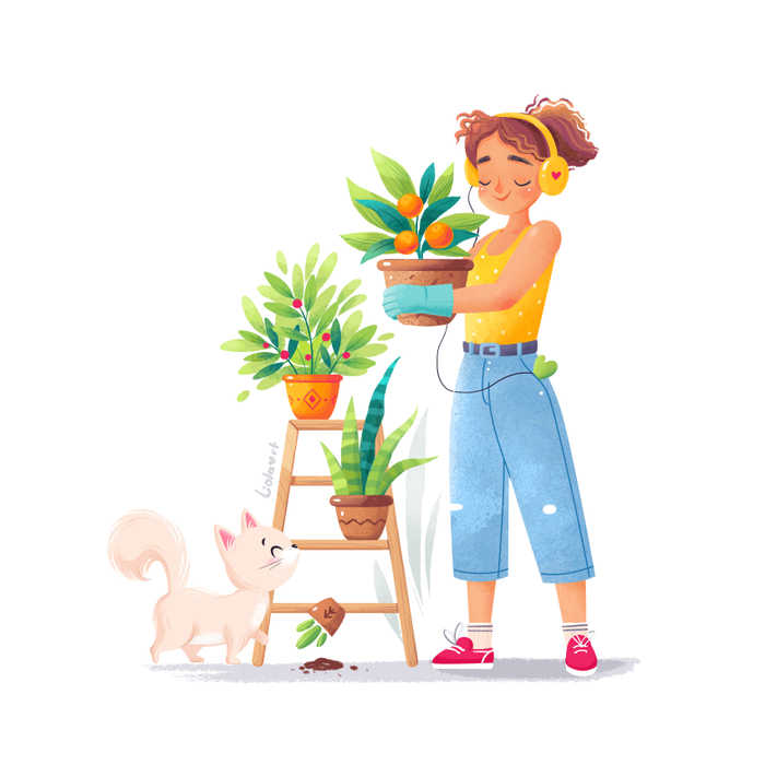 Девочка и кошка