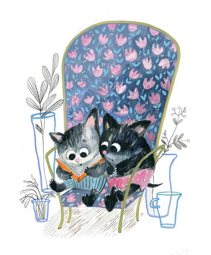 котики читают