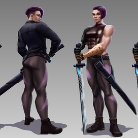 Девушка с кибер-потезами