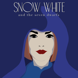 Обложка для стилизованной сказки "Белоснежка и семь гномов"